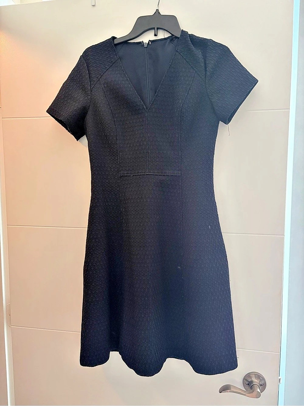 Textured Dress in Black Size Medium